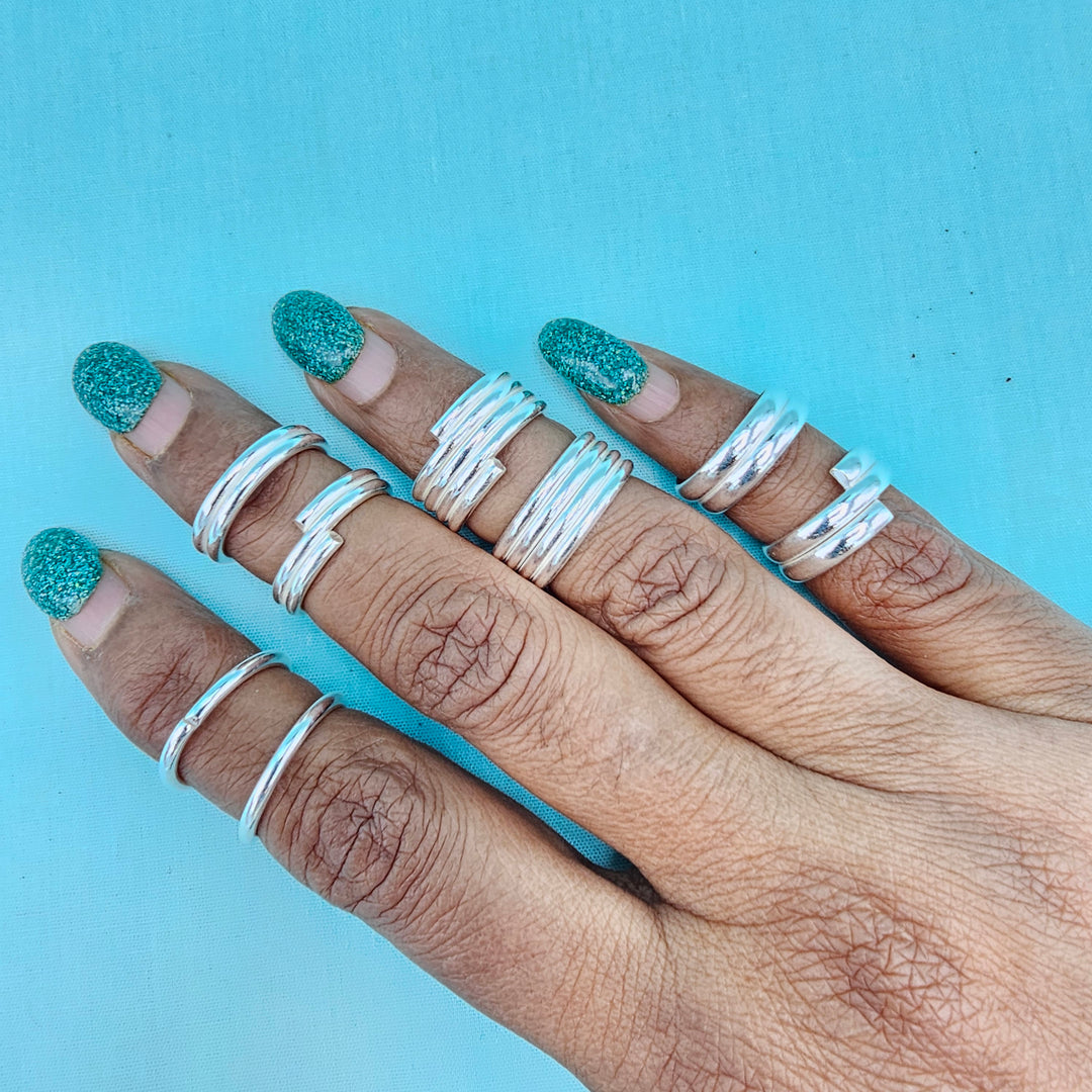 Adjustable Silver toerings