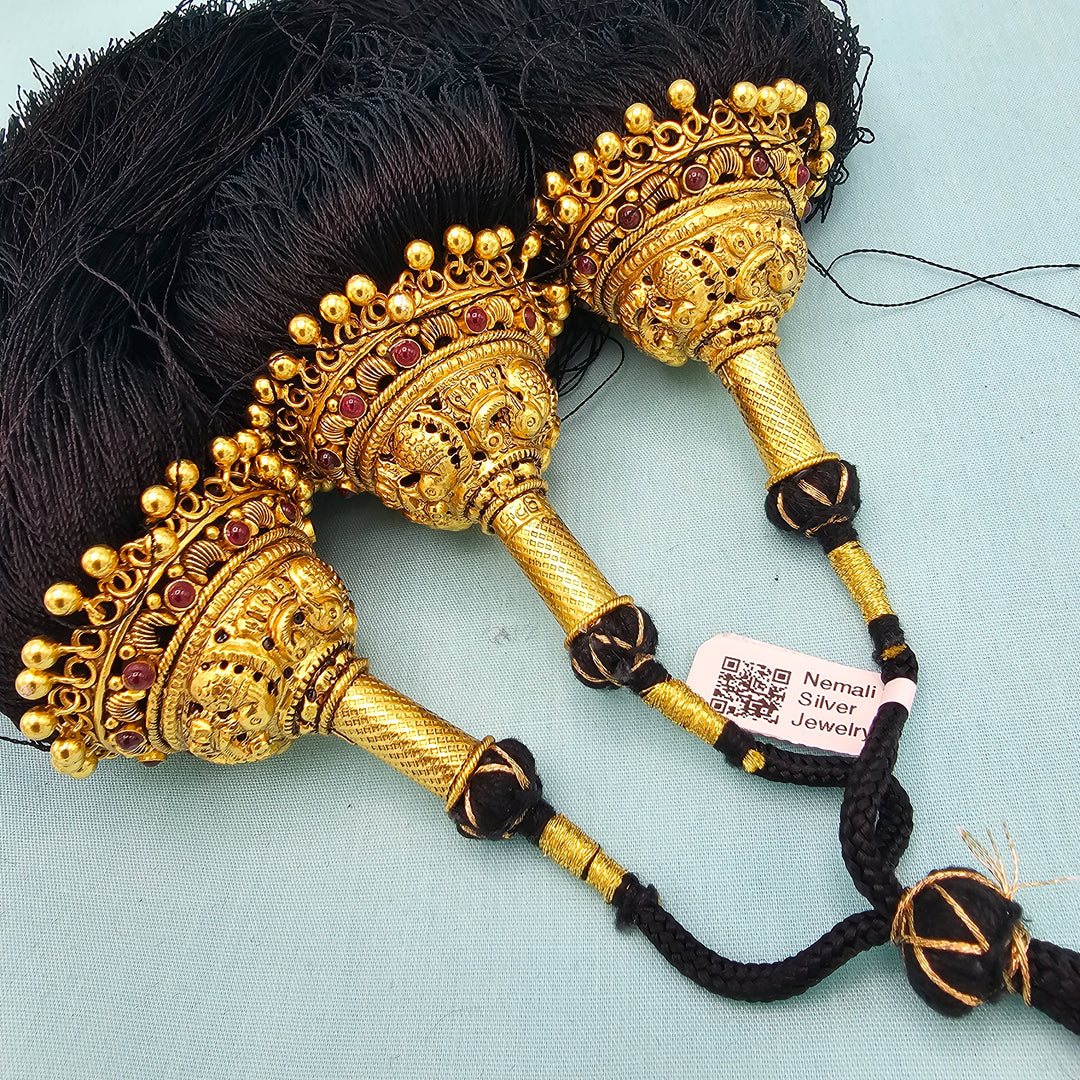 Silver Deep Nakshi JadaGantalu