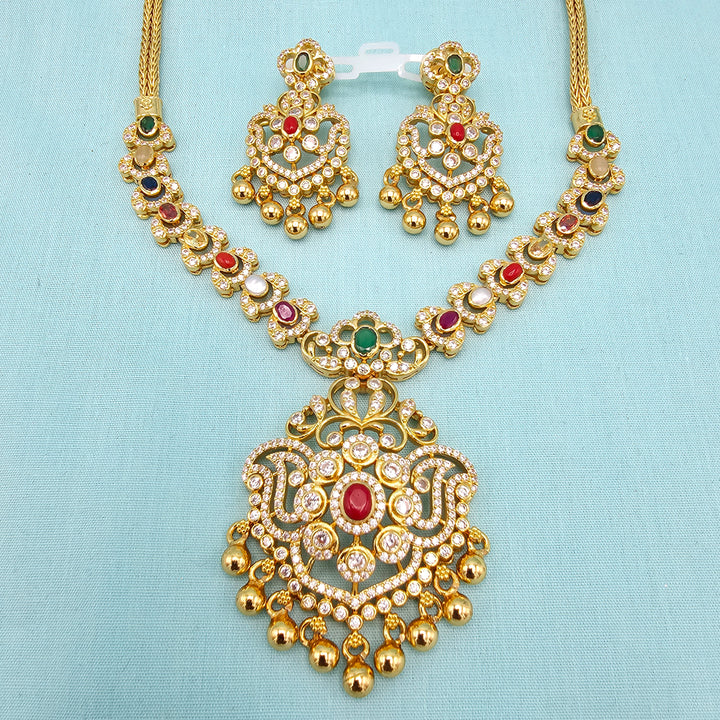 CZ Navaratna Necklace