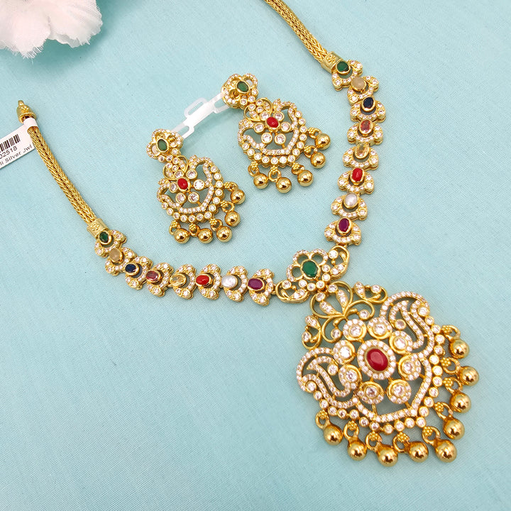 CZ Navaratna Necklace
