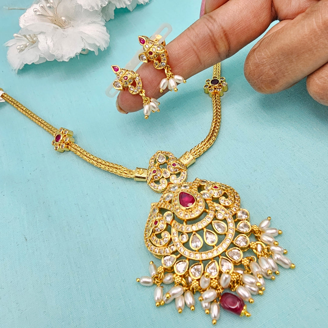 CZ Ruby Necklace