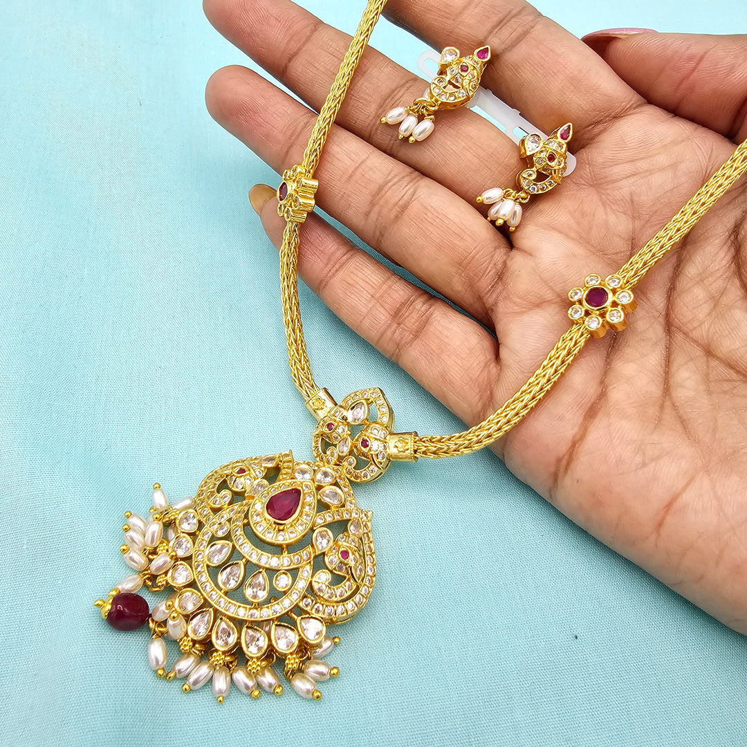 CZ Ruby Necklace