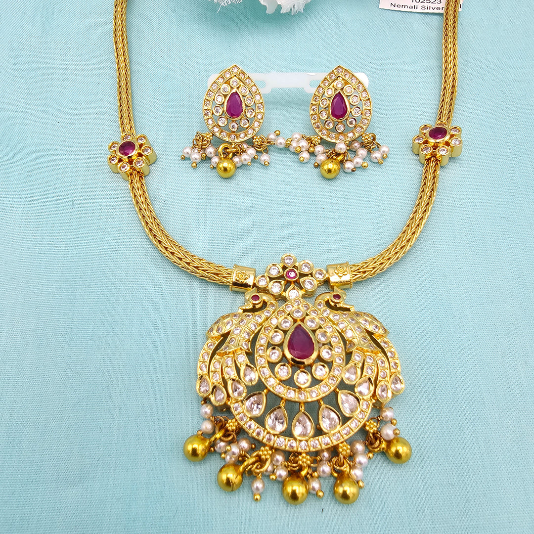 Short CZ Ruby Necklace