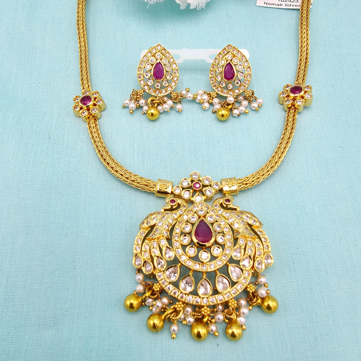 Short CZ Ruby Necklace