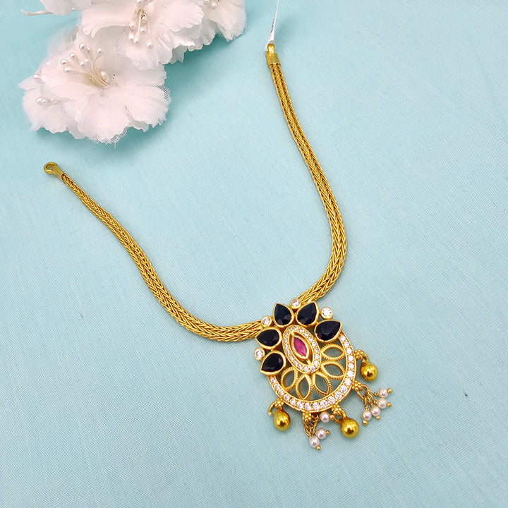 Short CZ sapphire Necklace