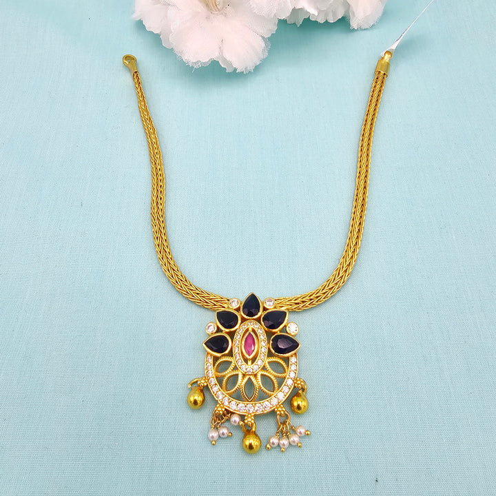 Short CZ sapphire Necklace