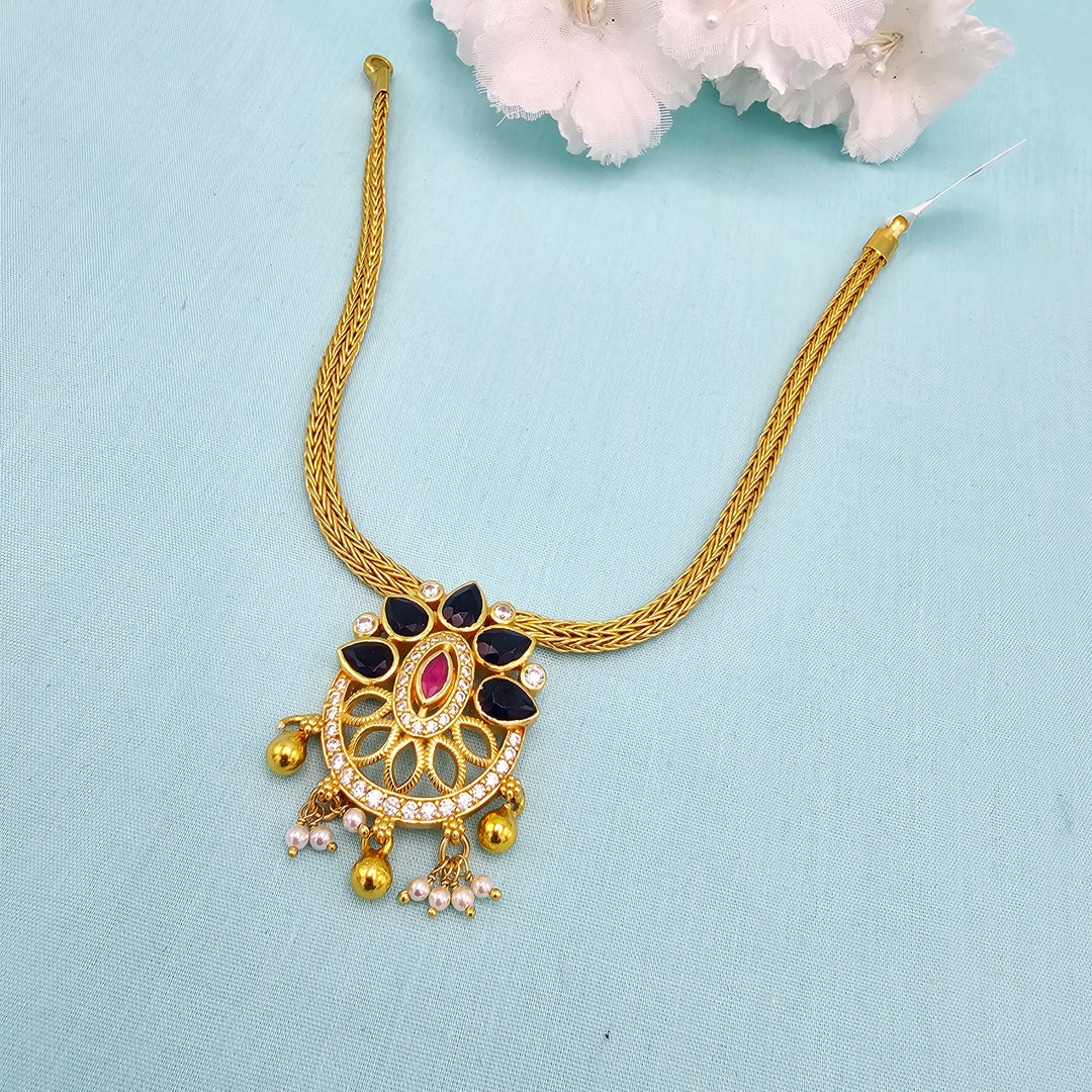 Short CZ sapphire Necklace
