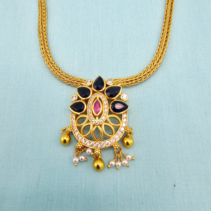 Short CZ sapphire Necklace