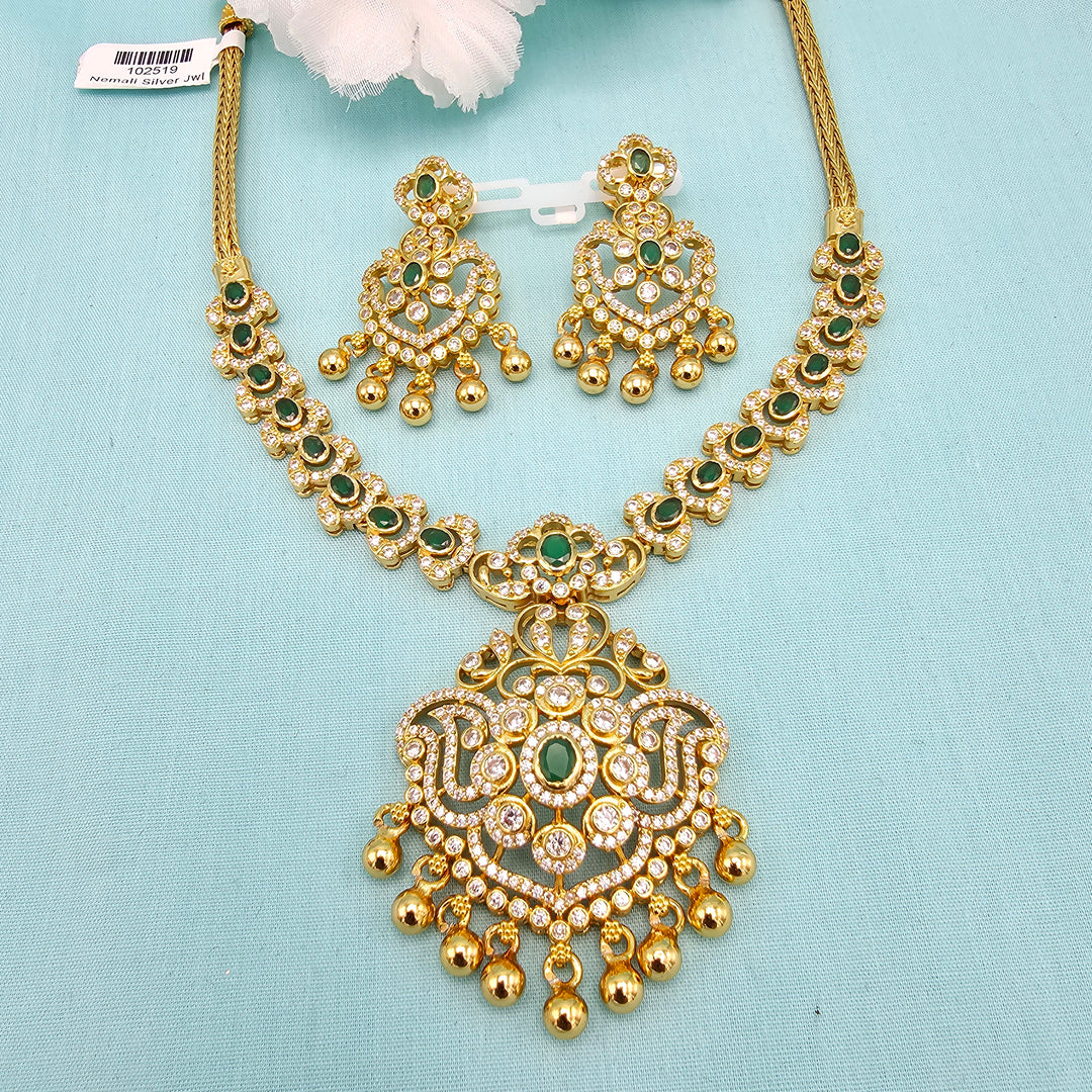 Short CZ Emerald Necklace