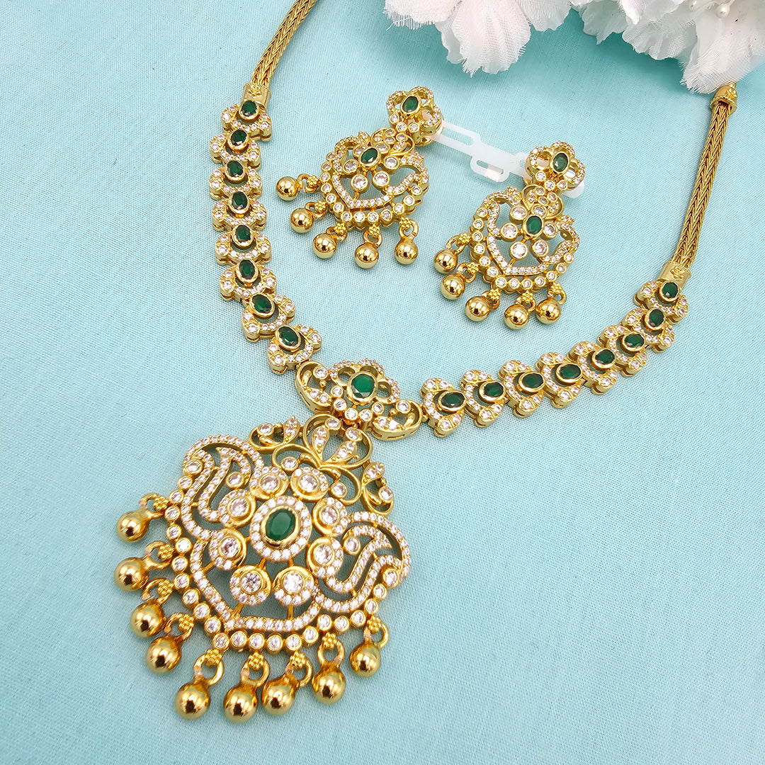 Short CZ Emerald Necklace