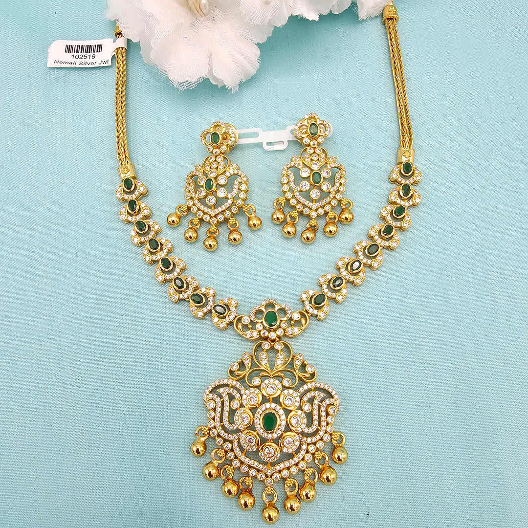 Short CZ Emerald Necklace