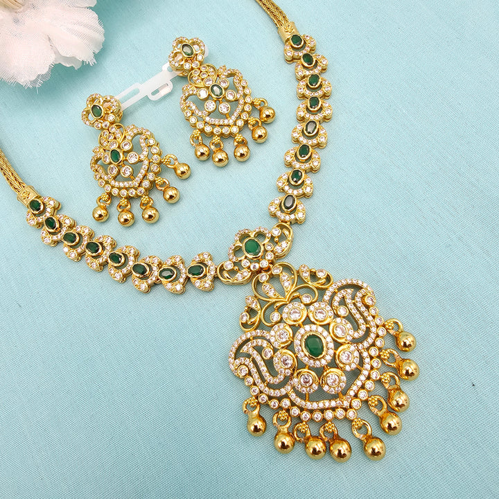 Short CZ Emerald Necklace