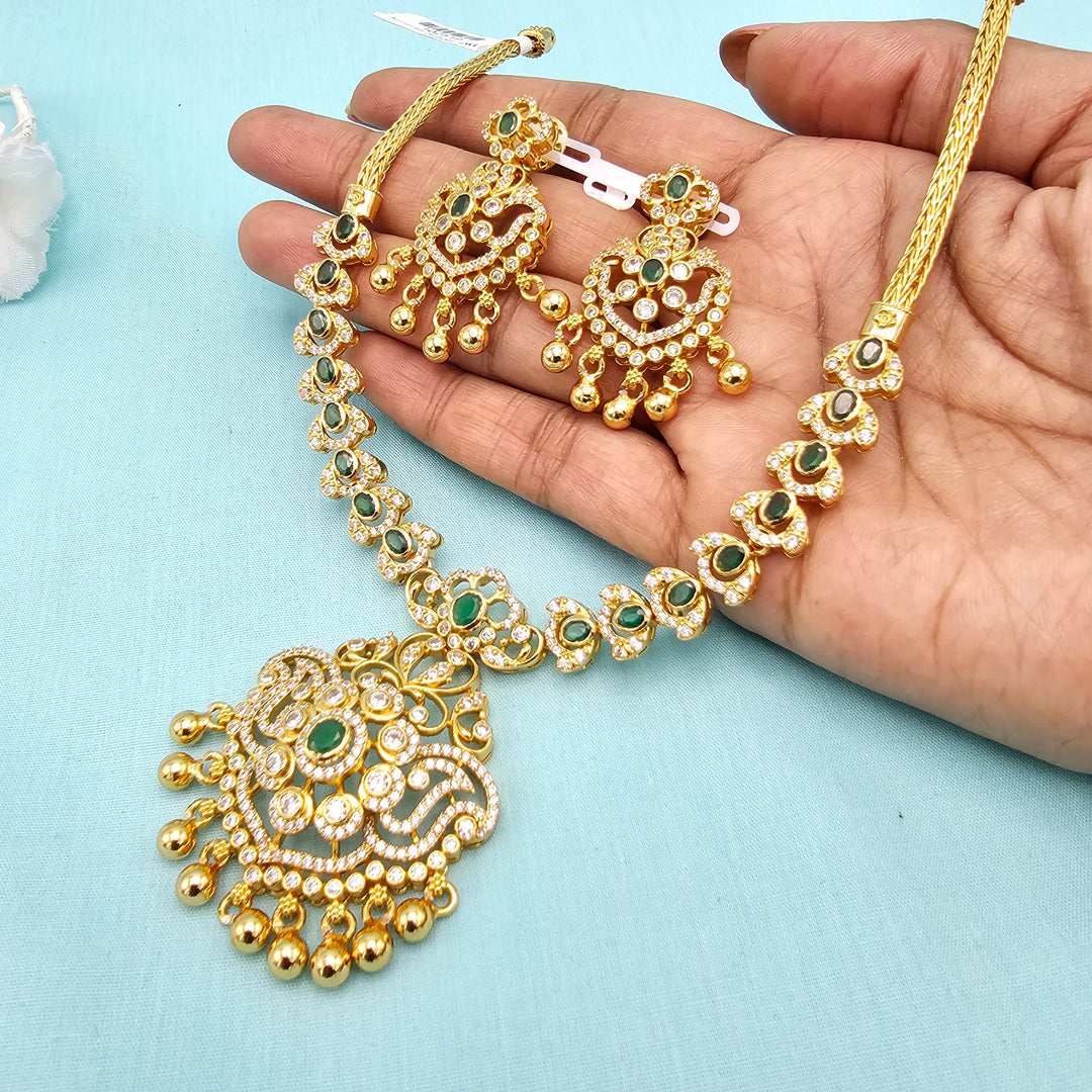 Short CZ Emerald Necklace