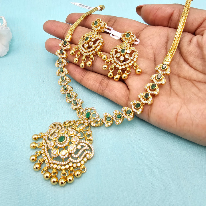 Short CZ Emerald Necklace