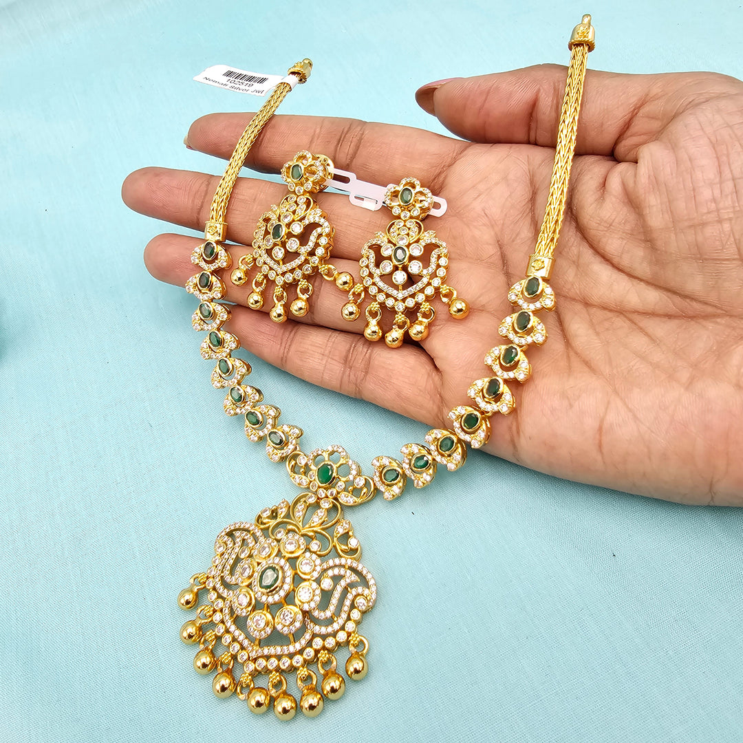 Short CZ Emerald Necklace