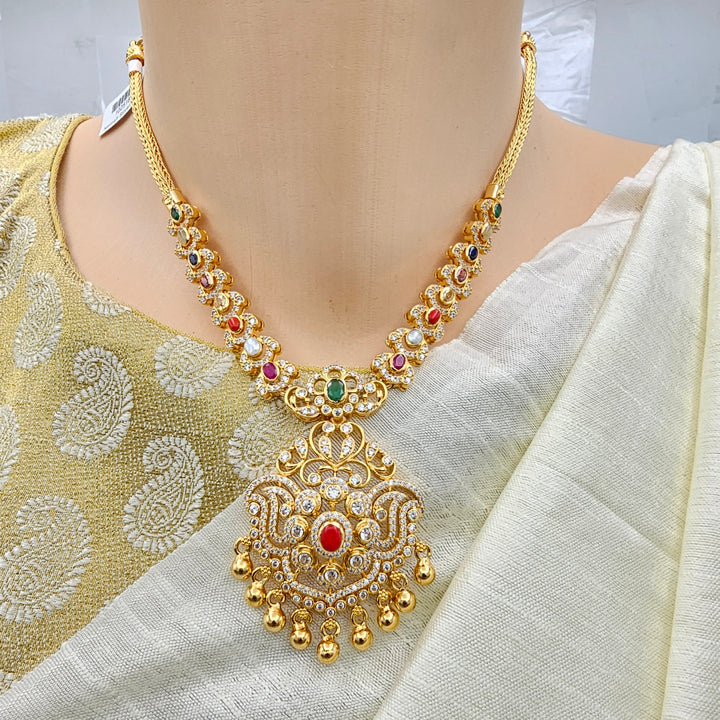 CZ Navaratna Necklace