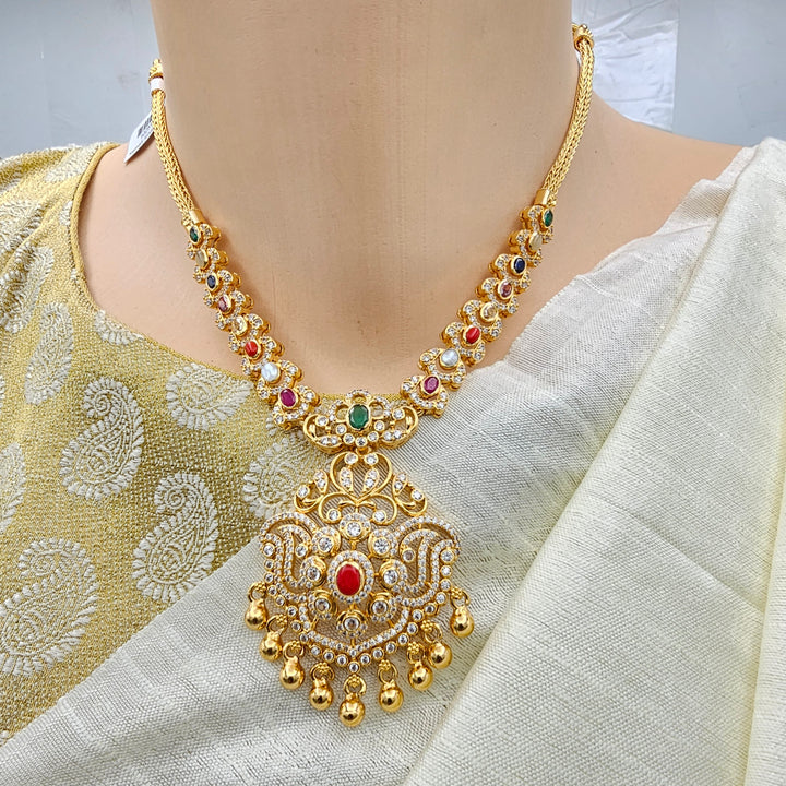 CZ Navaratna Necklace