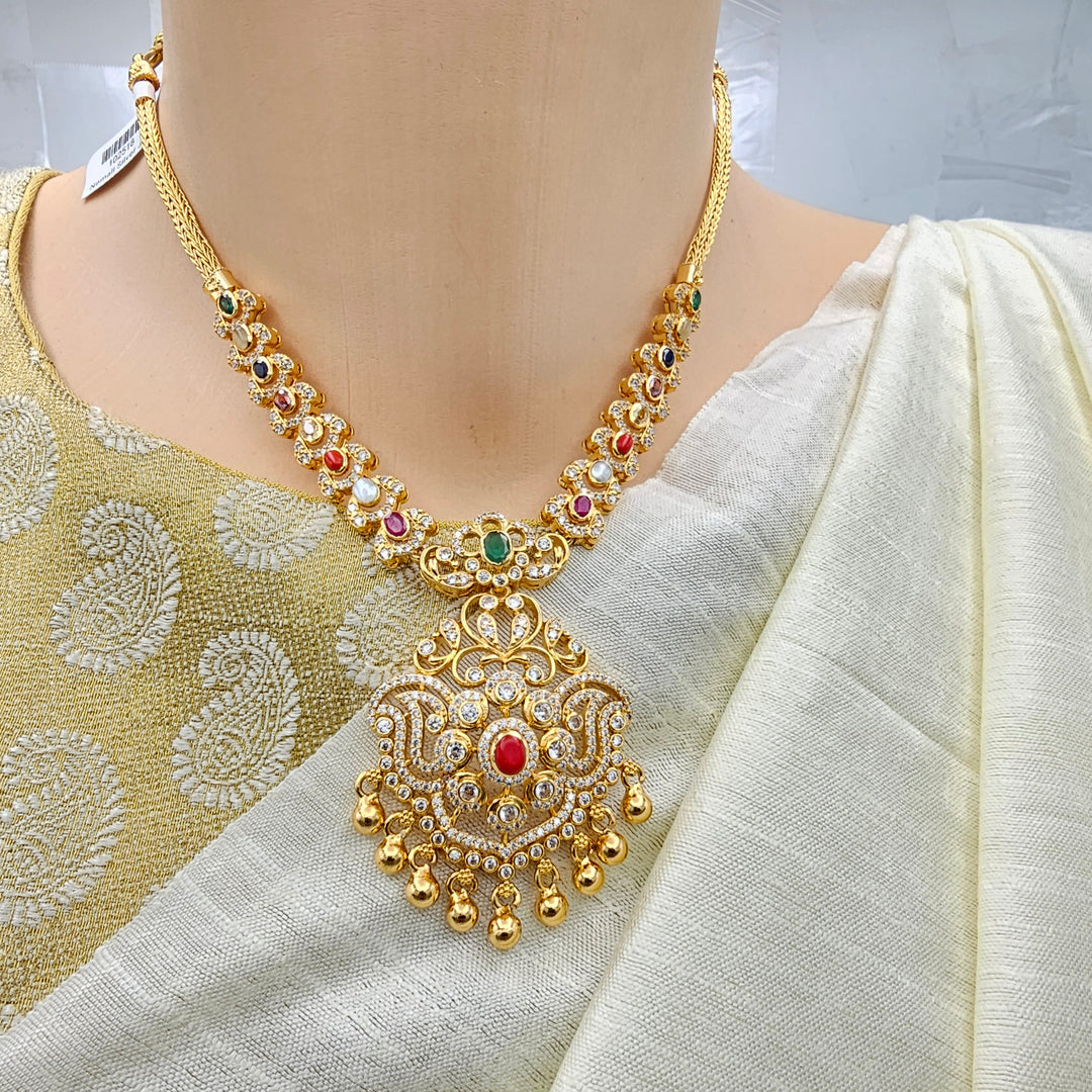 CZ Navaratna Necklace