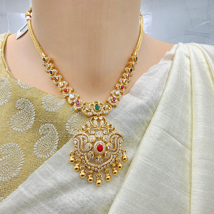 CZ Navaratna Necklace