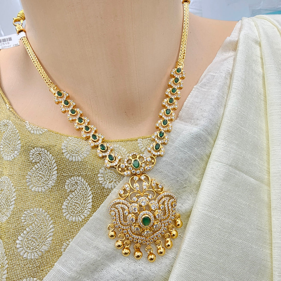 Short CZ Emerald Necklace