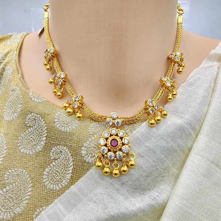 CZ Ruby Necklace