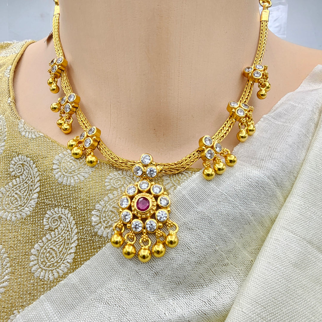 CZ Ruby Necklace