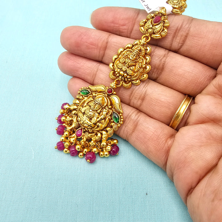 Silver Nakshi Maang tikka