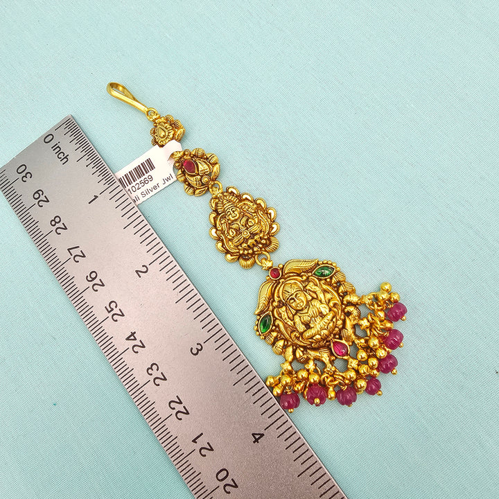 Silver Nakshi Maang tikka