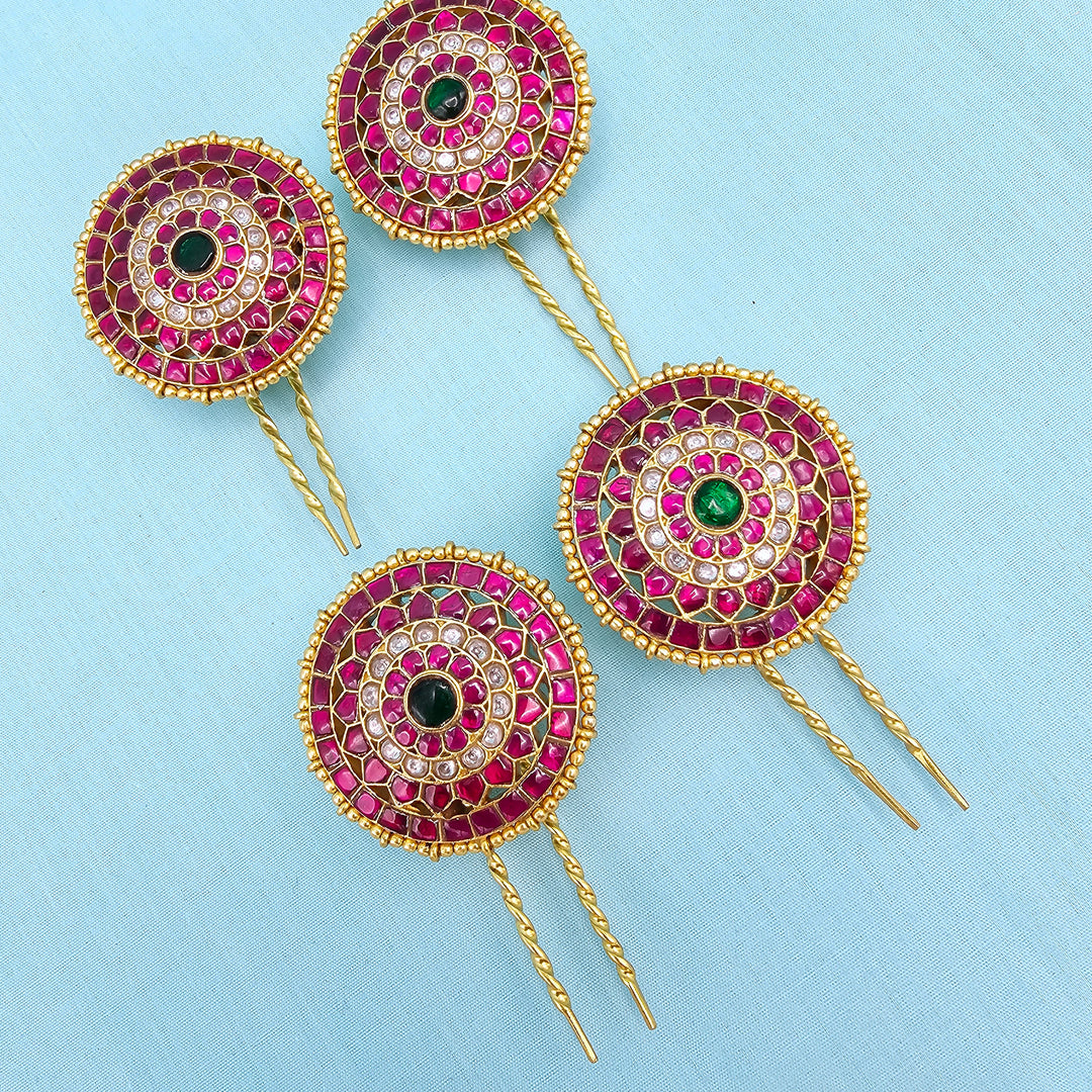 Silver Kundan Jada billa