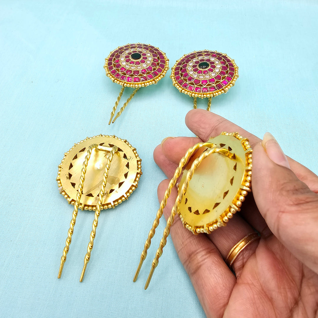 Silver Kundan Jada billa