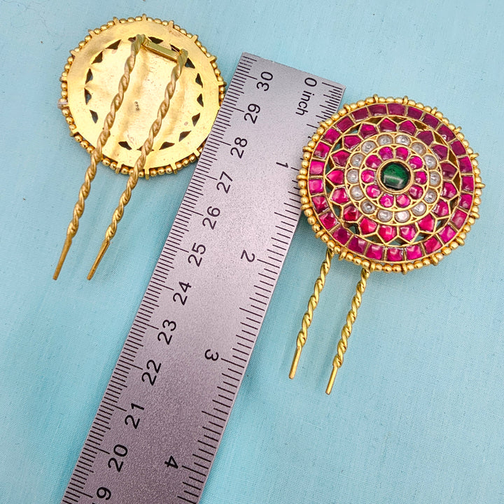 Silver Kundan Jada billa