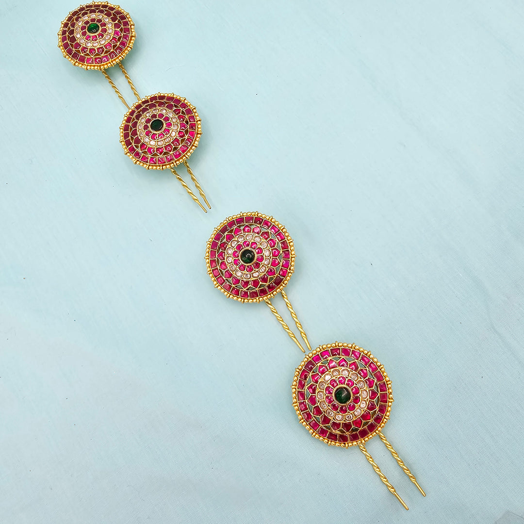 Silver Kundan Jada billa