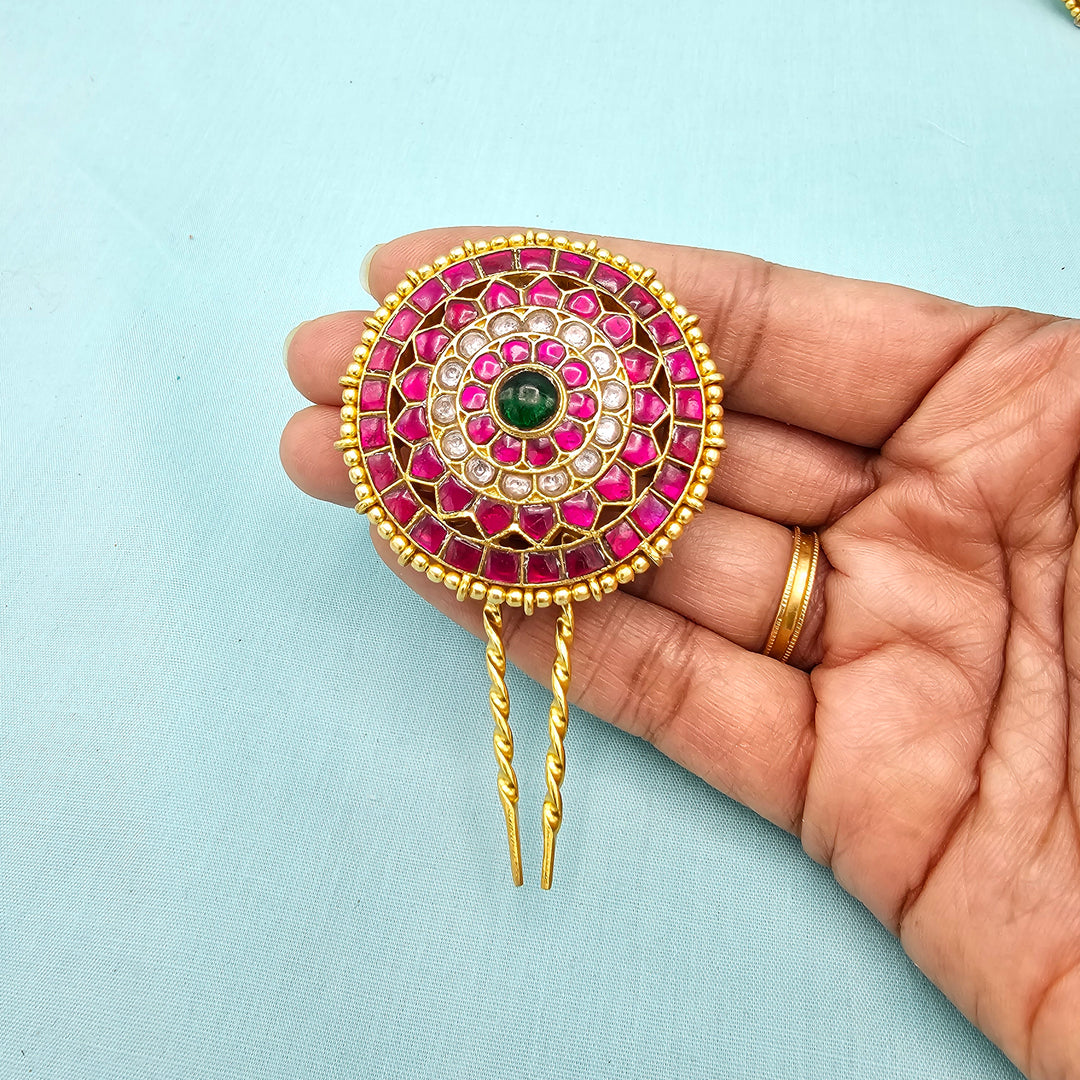 Silver Kundan Jada billa