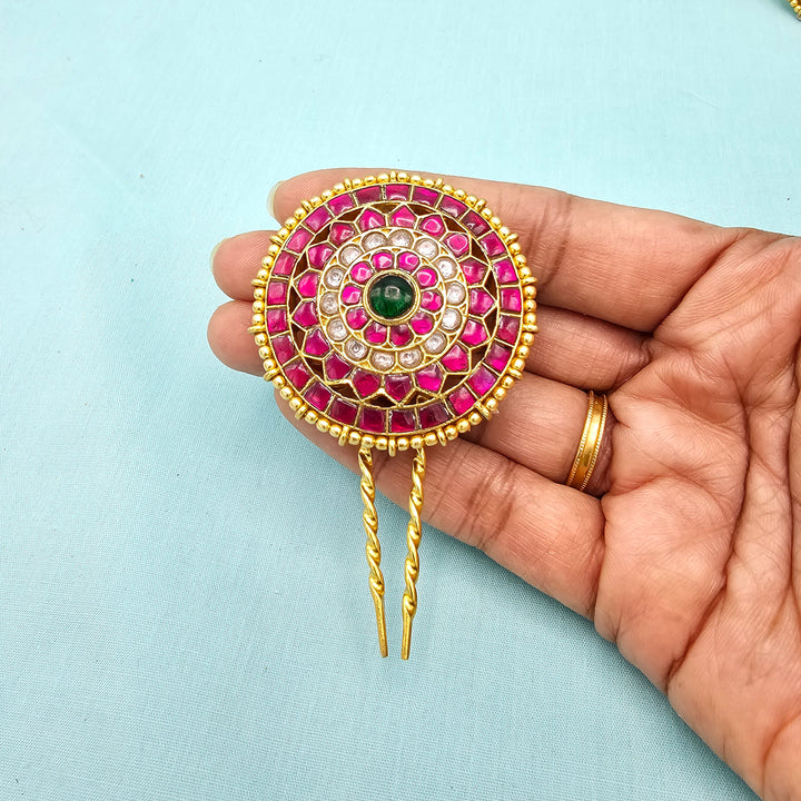 Silver Kundan Jada billa