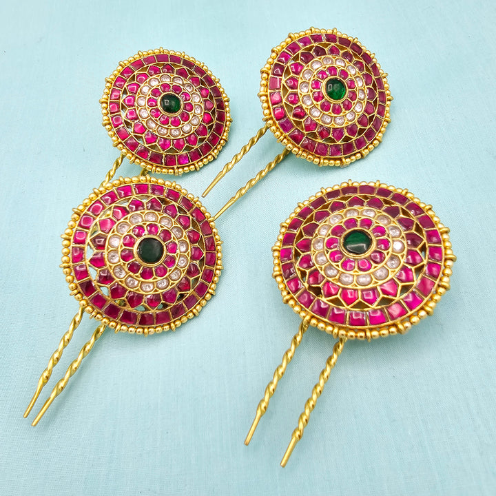 Silver Kundan Jada billa