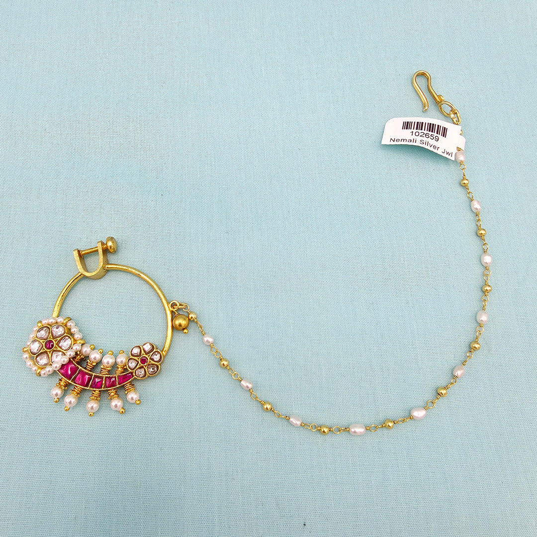 Silver chain Nose rings