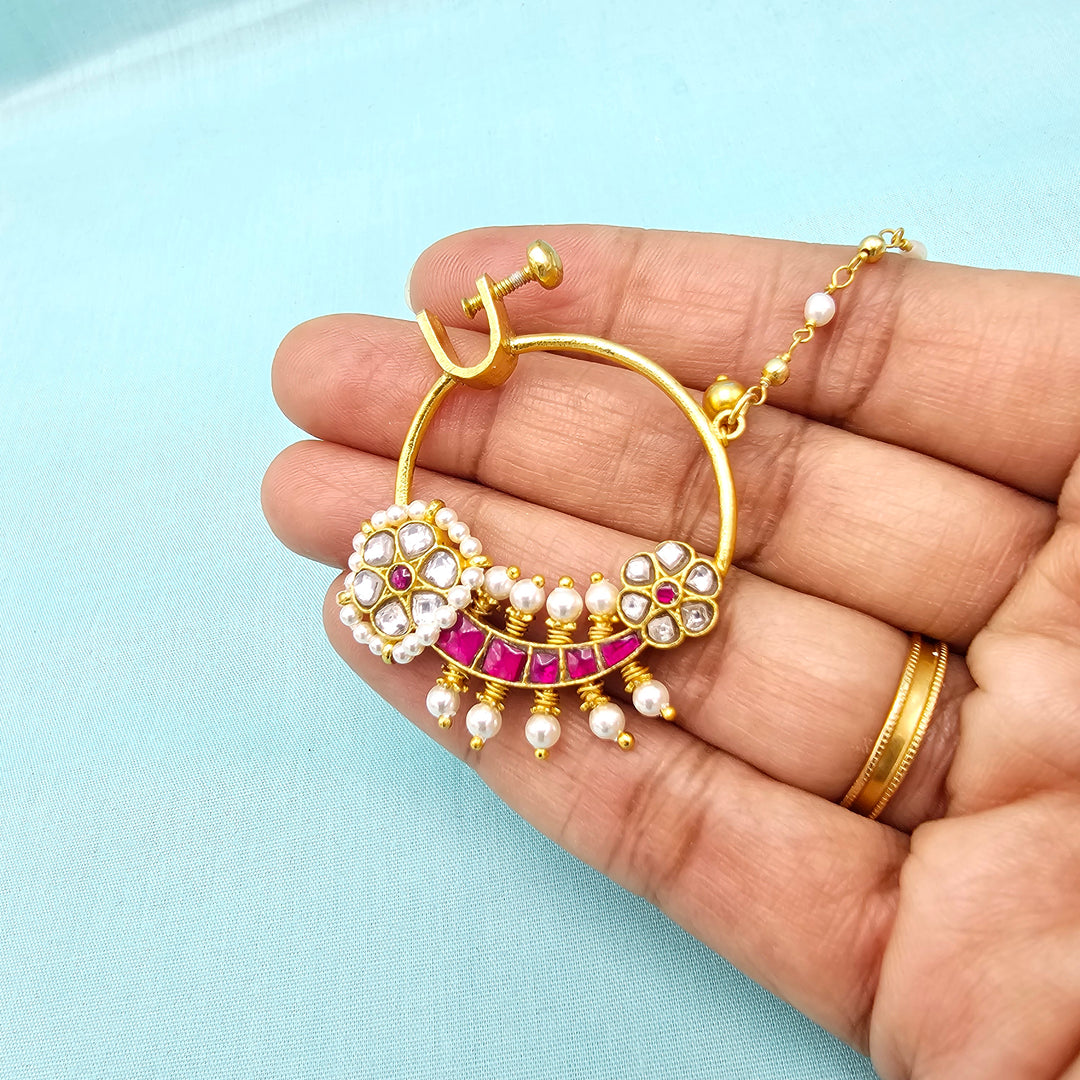 Silver chain Nose rings