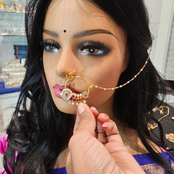 Silver chain Nose rings