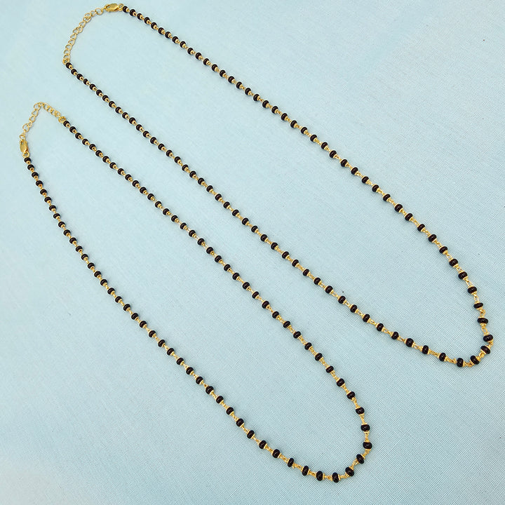 16-18" Black beads W/ Caps