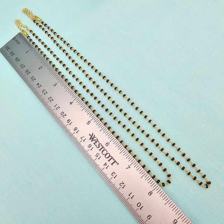 16-18" Black beads W/ Caps