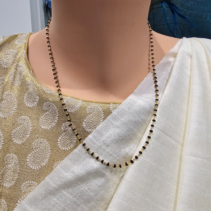 16-18" Black beads W/ Caps