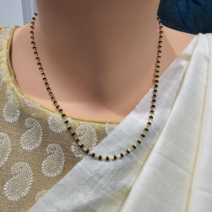 16-18" Black beads W/ Caps