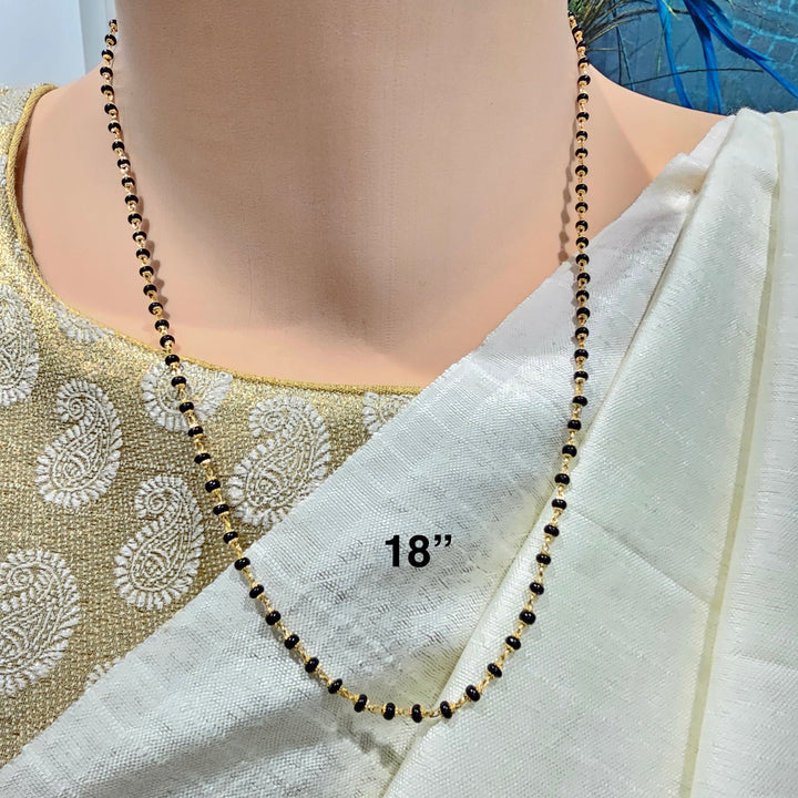 16-18" Black beads W/ Caps