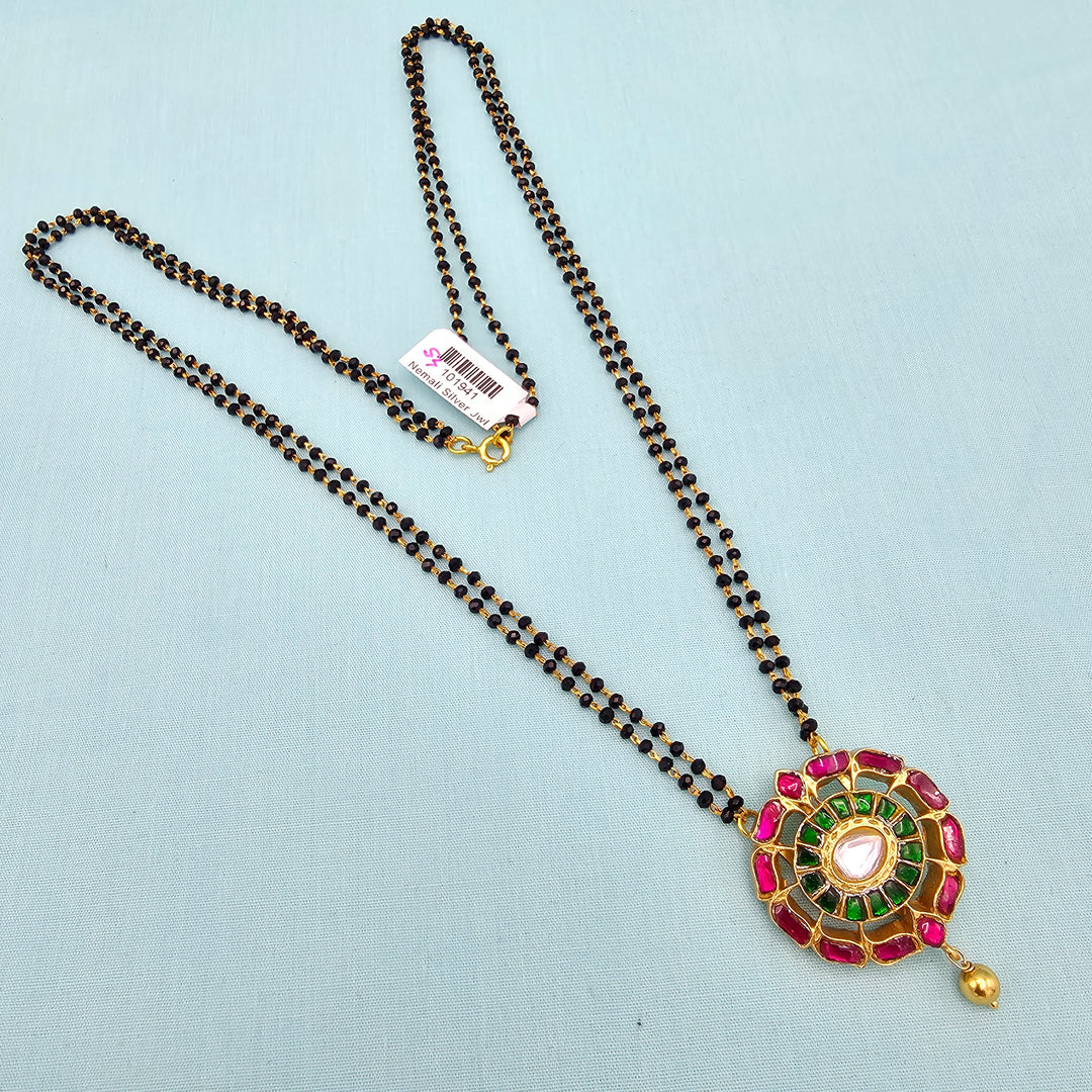 26" 2L Kundan Black beads