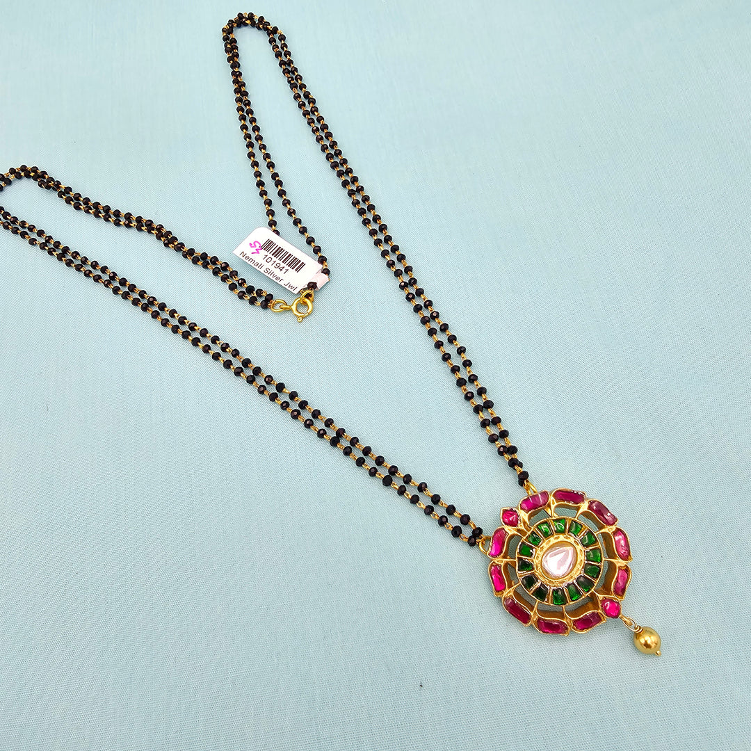 26" 2L Kundan Black beads