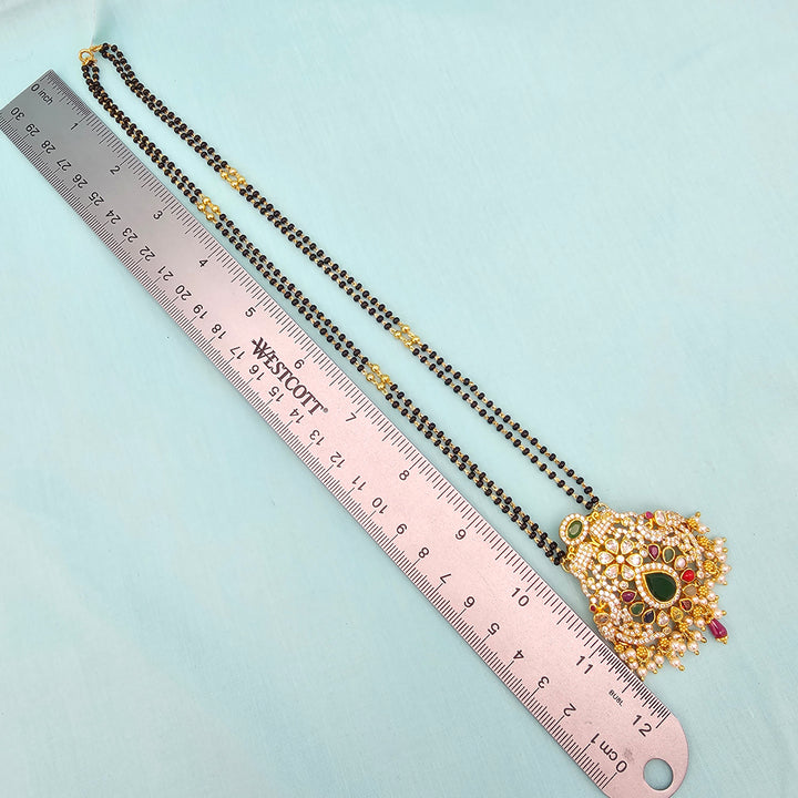 24" Navaratna black beads