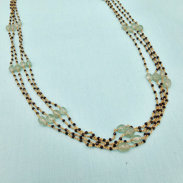 20"-4 strands Black beads