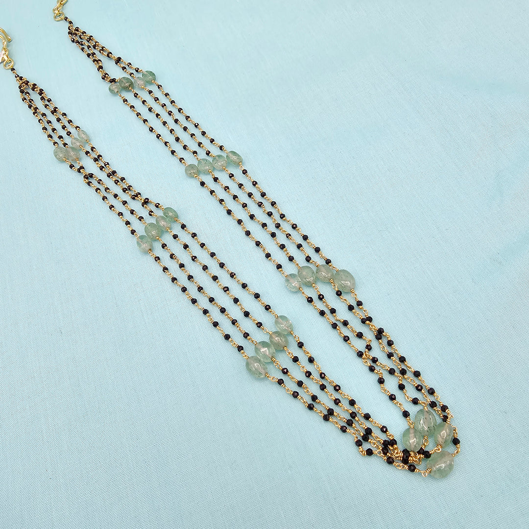 20"-4 strands Black beads