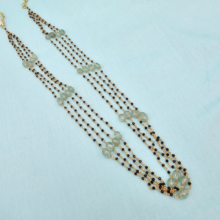 20"-4 strands Black beads