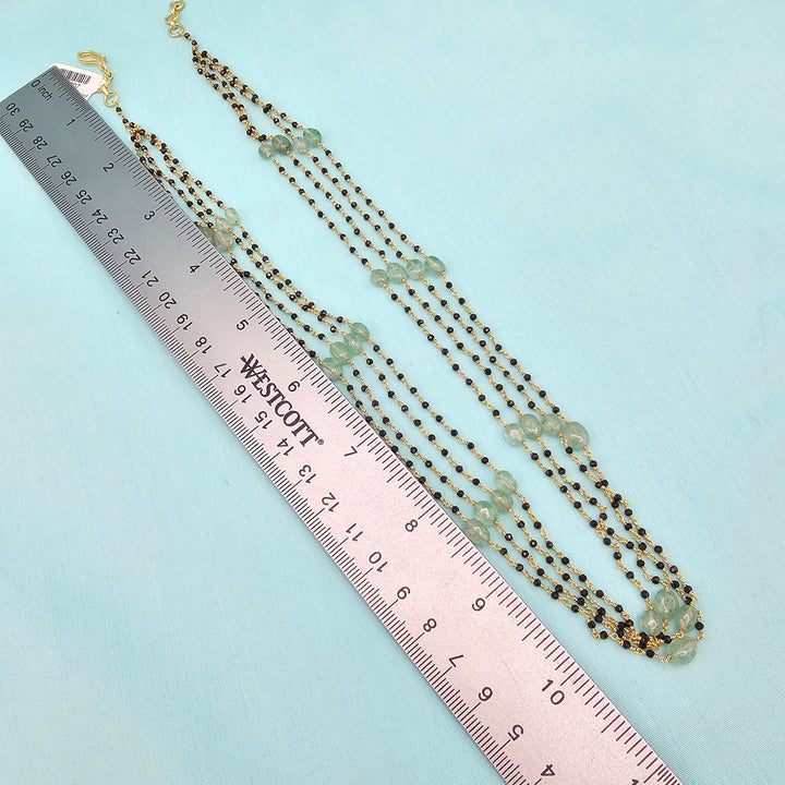 20"-4 strands Black beads